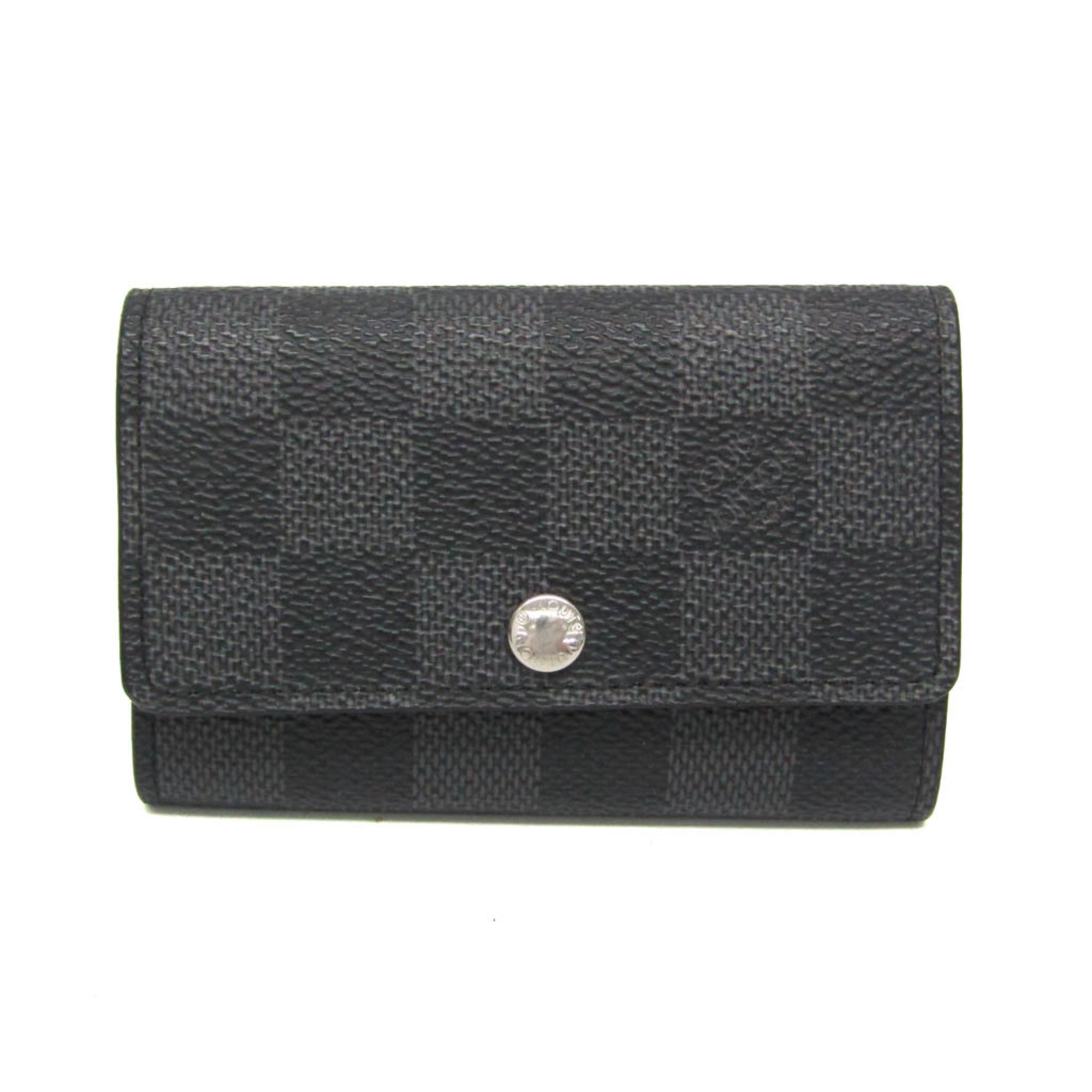 Louis Vuitton Damier Graphite 6 Key Holder N62662 Men,Women Damier Graphite K...
